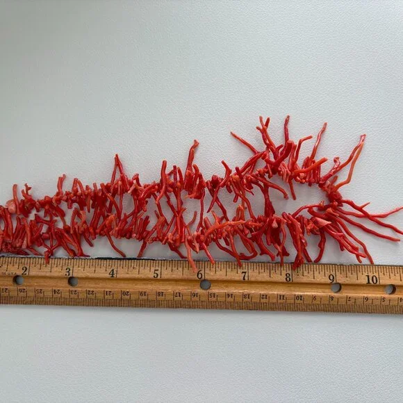 Vintage Red Branch Coral Necklace 18 Inches - Picture 3 of 4